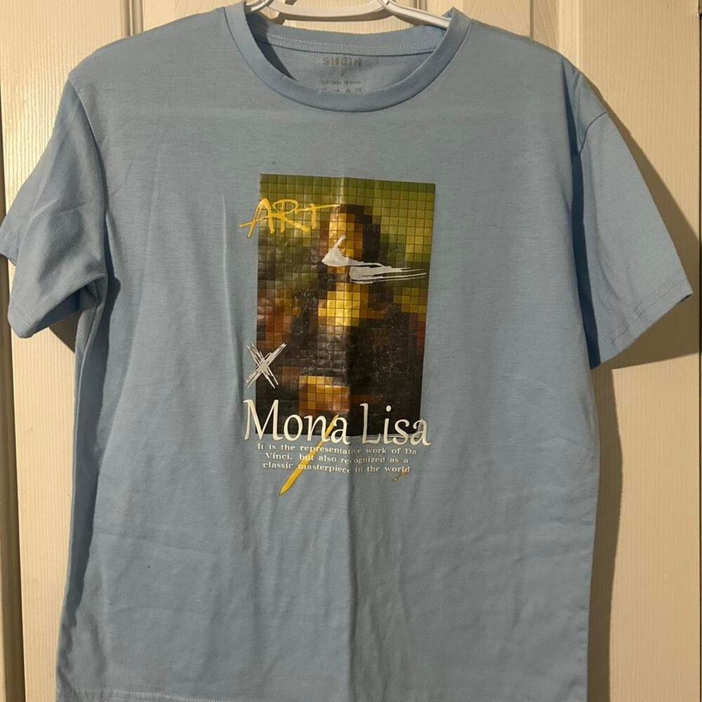 Shein light blue mona lisa